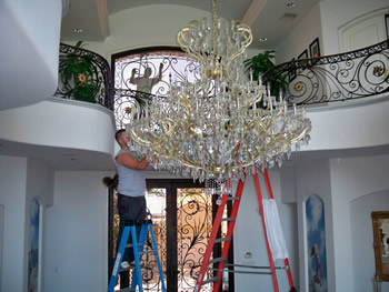 chandelier washing
